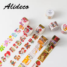 Cintas Washi decorativas para decoración de tartas, adhesivos japoneses de papel para álbum de recortes, animales, fresa, 5m, 10 Uds./1 lote 2024 - compra barato