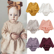Newborn Infant Baby Girl Clothes Cotton Linen Long Sleeve Romper Outfit Casual Autumn Baby Girl Clothing 2024 - buy cheap
