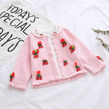 Baby Girl Knitting Sweater Newborn Sweaters Cardigans Toddler Long Sleeves Knitwear Jackets Winter Children Knit Flower Tops 2024 - buy cheap