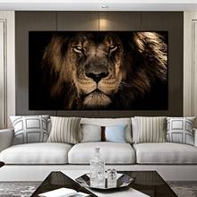 Pôsteres de pintura de tela de rosto de leões grandes, animais africanos, impressão, quadros, arte de parede para sala, decoração de casa (sem moldura) 2024 - compre barato
