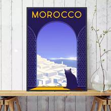 Home Decorative Canvas HD Morocco Travel Prints Cartoon Cat Door Paintings Modular Pictures Wall Art Poster Artwork No Framed 2024 - buy cheap