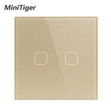 Minitiger EU/UK Wall Light Touch Switch Crystal Glass Panel Switch 2 Gang 1 Way Waterproof Only Touch Control 2024 - buy cheap