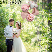 Chicinlife-balão de alumínio, anel de diamante, despedida de solteira, festa, casamento, coração rosa, chá de noiva e noivado 2024 - compre barato