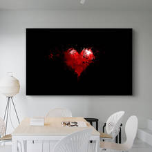 Red and Black Love Canvas Painting Wall Art Scandinavian Posters and Prints Modern Wall Art Picture for Living Room 2024 - buy cheap