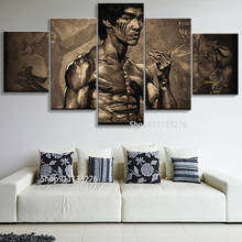 Modern Canvas HD Printed Painting Pictures Home Decor 5 Panel Kung Fu Superstar Bruce Lee Poster Frame For Living Room Wall Art 2024 - buy cheap