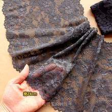 1meter/Lot 24-25cm Width Quality Dark Grey Color Retro Lace Trims with Elastic X529 2024 - buy cheap