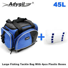 Adygil bolsa grande para equipamento de pesca com 4 caixas de ferramentas grandes 2024 - compre barato