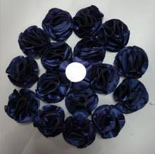 Diy 50 pçs/saco 3.5cm azul marinho rosa flores cetim rosa fita flores diy para fazer bouquet de casamento flor accessoriesviolet 2024 - compre barato