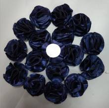 Diy 50Pcs/Bag 3.5cm Navy Blue Rose  Flowers  Satin Rose Ribbon Flowers DIY For Make Wedding Bouquet Flower AccessoriesViolet 2024 - buy cheap