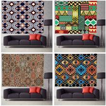 Ethnic Geometric Print Wall Tapestry Wall Hanging Fabric Cloth Design Wall Art Blanket for Bedroom Living Room Dorm 2024 - buy cheap