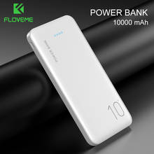 FLOVEME power Bank 10000 мАч портативное зарядное устройство для samsung Xiaomi Mi, мобильный внешний аккумулятор, внешний аккумулятор, двойной USB выход, зарядное устройство 2024 - купить недорого