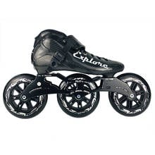 EUR size 30-44 Speed Inline Skates Carbon Fiber Competition Skate 3*125mm Street Racing Skating Patines Similar With Powerslide 2024 - buy cheap