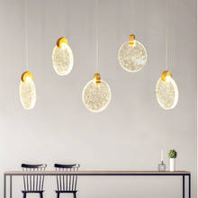 Luces colgantes LED de diseño moderno, lámpara colgante de cristal con personalidad Simple, para sala de estar, dormitorio, decoración interior 2024 - compra barato