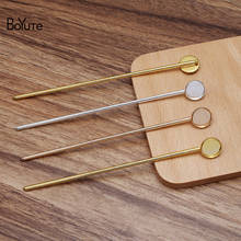 BoYuTe (10 Pieces/Lot) 3*128MM Metal Brass Hair Stick Welding 12MM Blank Base Diy Handmade Hair Accessories 2024 - buy cheap