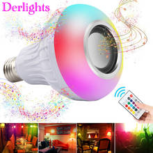 1-4pcs RGB Smart Lamp Wireless Bluetooth Speaker Bulb Music Playing E27 LED Light Home Party Decoration With Remote Control 2024 - buy cheap
