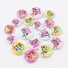 50pcs Mixed Owl Painting Wooden Sewing Buttons For Baby Clothing Crafts Diy Sewing Scrapbooking Decoration Accessories 15 20mm 2024 - buy cheap