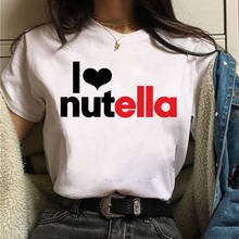 I love nutella camiseta feminina com estampa kawaii, camiseta fashion anos 90 harajuku ullzang, roupas estilo coreano 2024 - compre barato