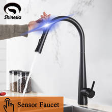 Shinesia Pull Out Sensor Kitchen Faucet Black Smart Touch Inductive Sensitive Faucet Hot and Cold Water MIxer Tap 2024 - buy cheap