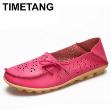 TIMETANG-zapatos planos de piel auténtica para mujer, calzado de ocio a la moda, para oficina y fiesta, talla 35-44e009, 20 colores 2024 - compra barato