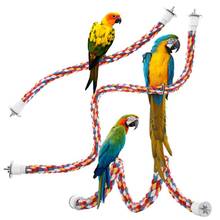 Игрушки для попугаев, разноцветная веревка, плетеная игрушка для домашних животных, попугай, животный окунь, катушка, клетка, игрушка для кокатила, аксессуары для тренировки домашних животных, птиц 2024 - купить недорого