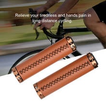 1Pair Faux Leather Bike Gripses Anti-Skid Bicycle Bike Bar Mountain Bike Lock-on Faux Leather Non-Slip Bicycle Handlebar 2024 - buy cheap