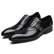 Итальянская кожаная обувь FELIX CHU; Мужские туфли-оксфорды; Обувь с перфорацией типа «броги» из телячьей кожи; Цвет черный, коричневый; Деловые Свадебные модельные туфли для мужчин 2024 - купить недорого