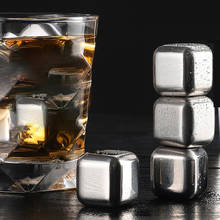 YOMDID-cubos de hielo de acero inoxidable, granos de hielo creativos que no se derriten, piedras enfriadoras para whisky, vino, agua potable, Artículos de bar de cocina 2024 - compra barato