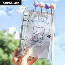 6 Ring Binder Kawaii DIY Diary Notebooks Sketchbook Notepad Planner Set with Pen Paper Clip Sticker Bear Office School Supplies 2024 - buy cheap