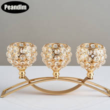 PEANDIM 3 Arms Candelabra Home Crystal Arch Bridge Candle Holder Bowl Candlestick Wedding Decor Table Centerpieces Candlestick 2024 - buy cheap