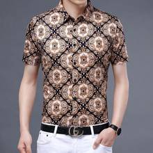 Retro Baroque Luxury Clothes For Men Fashion Summer 2021 Vintage Printed Shirts For Mens Stylish Stretch Clothes Big Size Hawaii 2024 - buy cheap
