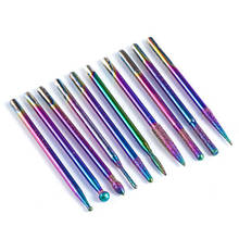 10pcs/box Diamond Nail Drill Bits Rainbow Set 3/32" Milling Cutter for Manicure Rotary Burr Cuticle Bits Drill Accessories 2024 - buy cheap
