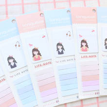 Domikee cute kawaii Korean cartoon girl school student self-adhesive index mug notepad candy sticky memo pad stationery supplies 2024 - compre barato