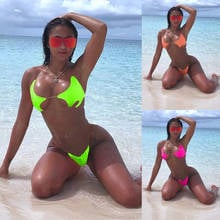 Fashion Women Bikini Set Brazilian Ladies Triangle Bikini Top Bikini Clear Belt Star Shape Bra Swimwear Solid Bathing suit 2024 - buy cheap