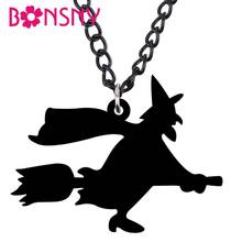 Bonsny-collar acrílico de bruja y sombra para mujer, gargantilla de cadena larga, joyería de Anime, decoración de regalo 2024 - compra barato