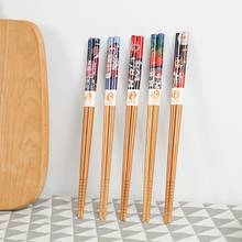 5 pairs of reusable chopsticks natural wood chopsticks Chinese style set handmade gift box hash sushi food stick tableware 2024 - buy cheap