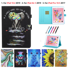 Funda con soporte plegable para tableta inteligente, carcasa con diseño de gato y flores para IPad Air 3, 2019, 10,5, 10,2, 7. ª generación 2024 - compra barato