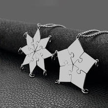 Fashion new girlfriend friendship necklace pendant student six-person star puzzle pendant gift hot sale 2024 - buy cheap