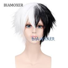 White Black Short Wig Danganronpa Monokuma Cosplay Costume Dangan Ronpa Heat Resistant Synthetic Hair Men Women Cosplay Wigs 2024 - buy cheap