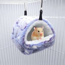 Small Animal Pets Cage Hanging Hammock Winter Warm Plush Hamster Nest Guinea Pig Squirrel Mice Rat Sleeping Bed Nest House 2024 - купить недорого