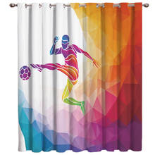 Geometric Football Window Curtains for Living Room Bedroom Kitchen Cortinas Polyester Waterproof With Hook Kids Room 2024 - buy cheap