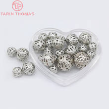 50PCS 12MM Imitation Rhodium Color Iron Spacer Beads Hollow Metal ball Diy Jewelry Findings Earrings Accessories Wholesale 2024 - buy cheap
