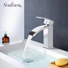 Senlesen Waterfall Bathroom Faucet Vanity Vessel Sinks Mixer Tap Cold And Hot Water Tap 2024 - compre barato