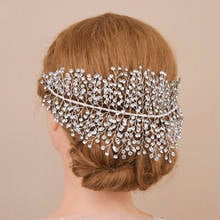 Floralbride Luxury Wired Clear Rhinestones Crystal Wedding Headband Bridal Princess Tiara Crown Hair Accessories Women Jewelry 2024 - buy cheap