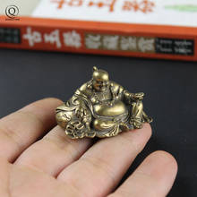 Copper Maitreya Buddha Statue Keychains Pendant Retro Solid Brass Hanging Ornaments Laughing Buddha Key Rings Pendants 2024 - buy cheap