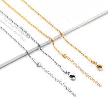 Luxukisskids-colar de aço inoxidável 316l, 10 pçs, 2mm, 45 + 5cm, corrente de singapura, corrente para joias, diy 2024 - compre barato