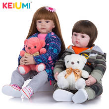 KEIUMI 24 Inch Cloth Body Reborn Baby Dolls Soft Silicone Sister Reborn Bebe Dolls Toy DIY Playmate For Kids Birthday Gift 2024 - buy cheap