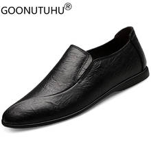 2022 Fashion Men's Shoes Casual Genuine Leather Soft Loafers Male Brown Black Comfortable Slip On Shoe Man Driving Shoes For Men 2024 - buy cheap
