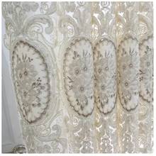 Cortina transparente de tul con bordado de flores de estilo europeo para interiores, cortina decorativa de lujo para ventana, sala de estar, dormitorio, decoración del hogar, T318 #4 2024 - compra barato