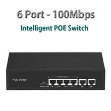 6 Port POE Ethernet Switch 48V for CCTV IP Camera Wireless AP  VLAN 802.3u/x/i Metal switch 100Mbps Full duplex 250 meter Extend 2024 - buy cheap