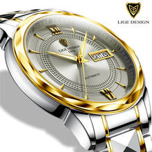 LIGE Original Brand Wrist Watches Mens Automatic Self-Wind Tungsten Steel Waterproof Business Mechanical Watch Relogio Masculino 2024 - buy cheap